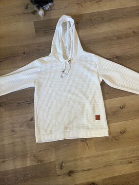 Jeep Cream Waffle-Knit Hooded Pullover